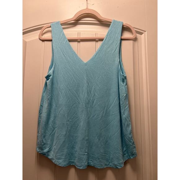 Bordeaux Women’s Sleeveless V-Neck Soft Summer Pullover Tank Top‎ Size S Blue - Picture 3 of 3